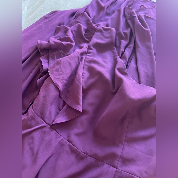 Lulus Radiant Bliss Plum Purple One-Shoulder Flutter Sleeve Maxi Dress - Picture 4 of 4
